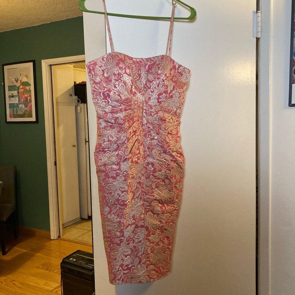 Pink Fitted Cocktail Dress